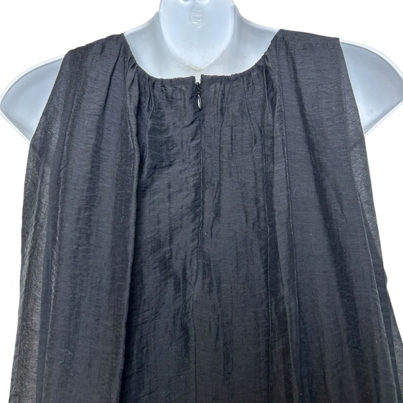 NWT COS black sleeveless bubble hem shift dress size medium Tencel minimalist - Picture 5 of 8